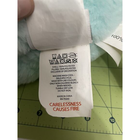 Hip & Hop Bunny Rabbit Plush Long Eared Mint Green Strips Stuffed Animal Soft - Picture 8 of 10